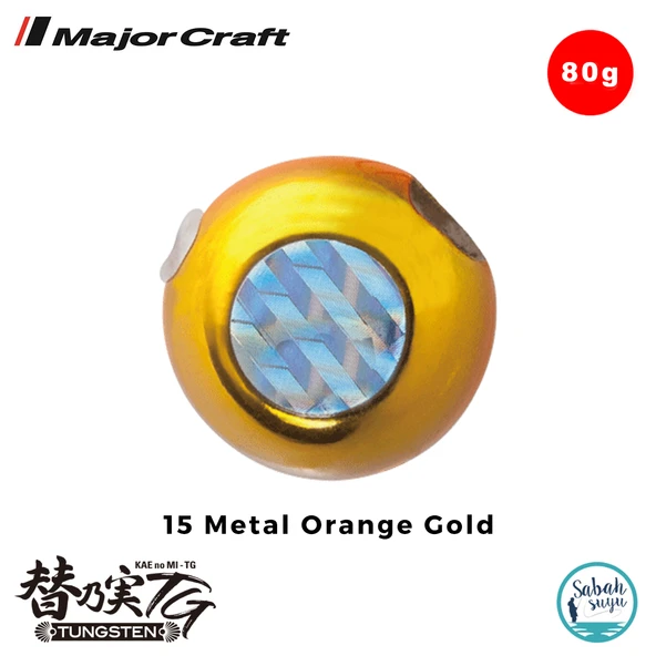 Major Craft TMTG-Head Tungsten Slider Tai Rubber Jig 80gr #15 Metal Orange Gold ürün görseli 1