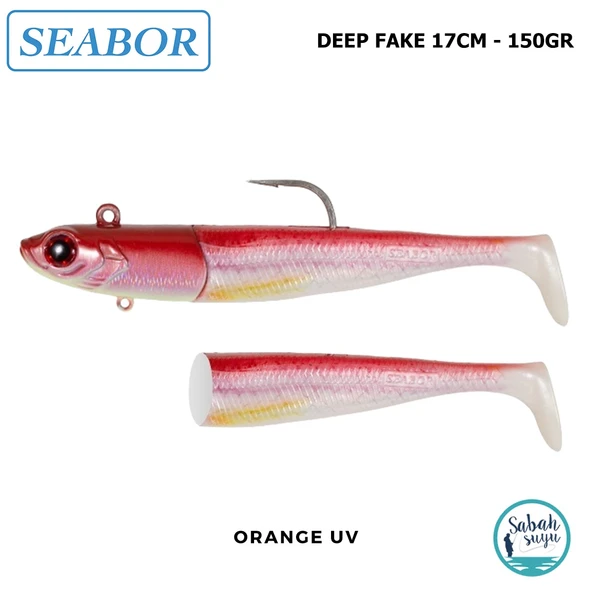 Seabor Deep Fake Silikon Balık 150gr 17cm Combo (2+1) Orange UV ürün görseli 1