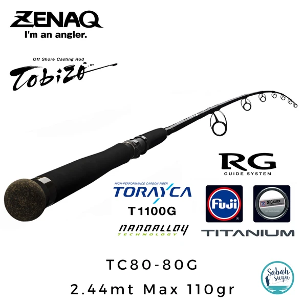 Zenaq Tobizo TC80-80G 244cm Max 110gr Offshore Casting Popping Kamış ürün görseli 1