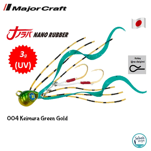 Major Craft Nano Rubber 3gr 004 Keimura Green Gold ürün görseli 1