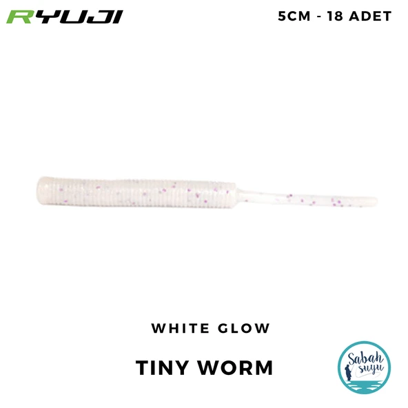Ryuji Tiny Worm 5cm LRF Kokulu Silikon Yem White Glow (18 Adet) ürün görseli 1