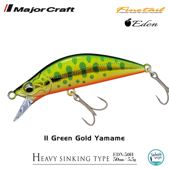 Major Craft Finetail Eden 50HS 5.5gr LRF Sahte Balık # 11 Green Gold Yamame ürün görseli 1