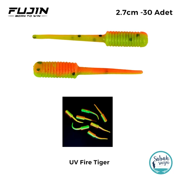 Fujin Baby Fry LRF Silikon 2.7 cm UV Fire Tiger (30 Adet) ürün görseli 1