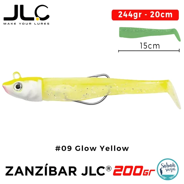 JLC Zanzibar 200 Set 244gr 20cm #09 Glow Yellow Silikon Balık ürün görseli 1