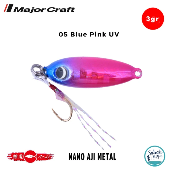 Major Craft Nano Aji Metal 3.0gr 19mm #05 Blue Pink UV ürün görseli 1