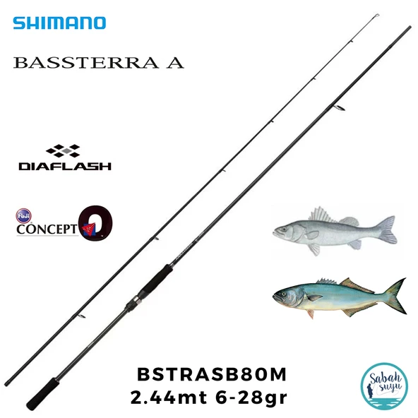 Shimano Bassterra A 80M Seabass 2.44mt 6-28gr (2P) Spin Kamış ürün görseli 1