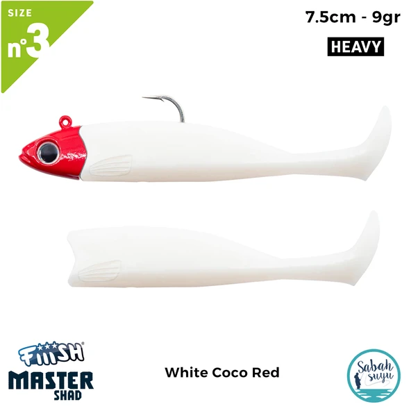 Fiiish Master Shad MS75/3 MS4507 Combo Heavy 7.5cm 9gr White Coco Red ürün görseli 1