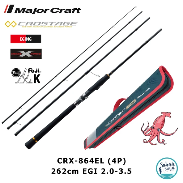 Major Craft Crostage CRX-864EL Eging 262cm EGI 2.0-3.5 (4P) Spin Kamış Seyahat Tipi ürün görseli 1