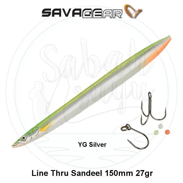 Savage Gear 3D Line Thru Sandeel 150mm 27g 05 YG Silver ürün görseli 1