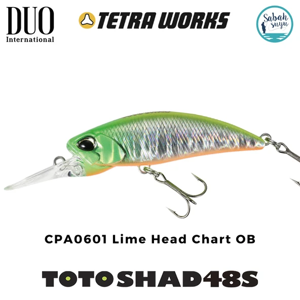 Duo Tetra Works Toto Shad 48S CPA0601 Lime Head Chart OB ürün görseli 1