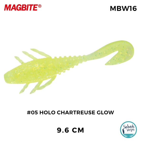 Magbite Pull Grab 9.6cm #05 Holo Chartreuse Glow Kokulu Silikon Yem (5 Adet) ürün görseli 1