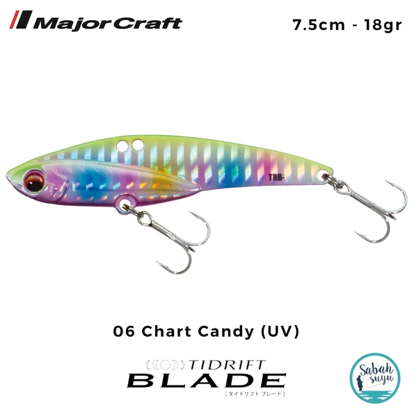 Major Craft Tidrift Blade 7.5cm 18gr #06 Chart Candy (UV) Vibrasyon Maket Balık ürün görseli 1