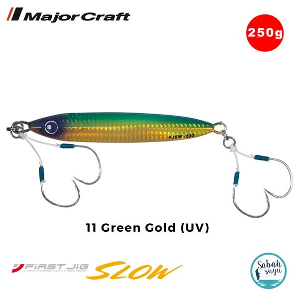Major Craft First Jig Slow FJSW-250gr #11 Green Gold (UV) ürün görseli 1