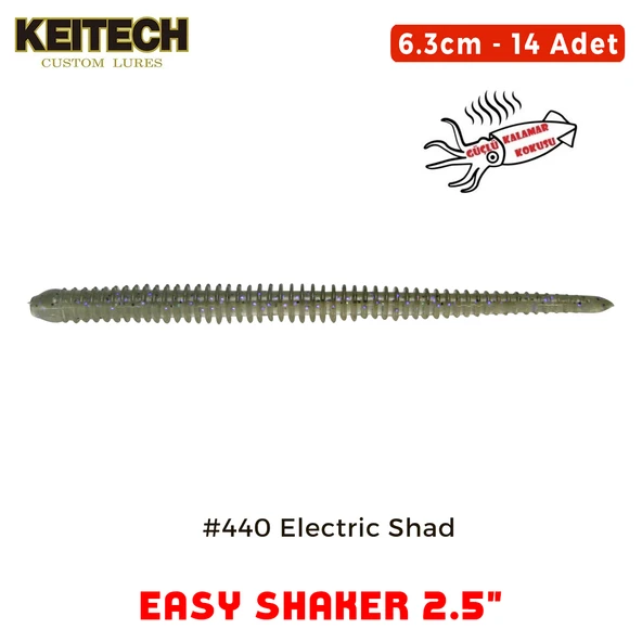 Keitech Easy Shaker 6.3cm (2.5") #440 Electric Shad Kokulu Silikon Kurt ürün görseli 1