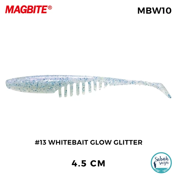 Magbite Chucky 4.5cm #13 Whitebait Glow Glitter Kokulu Silikon Yem (6 Adet) ürün görseli 1