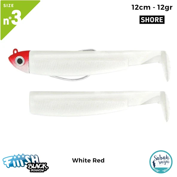 Fiiish Black Minnow BM120/3 BM505 Combo Shore 12cm 12gr White Red ürün görseli 1