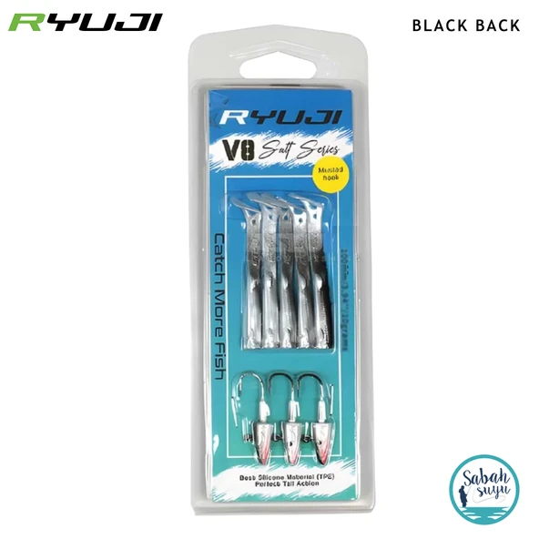 Ryuji V8 10cm 10gr Silikon Yem Set (3+5) Black Back ürün görseli 1