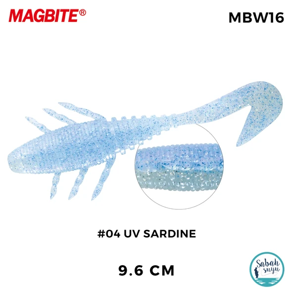 Magbite Pull Grab 9.6cm #04 UV Sardine Kokulu Silikon Yem (5 Adet) ürün görseli 1