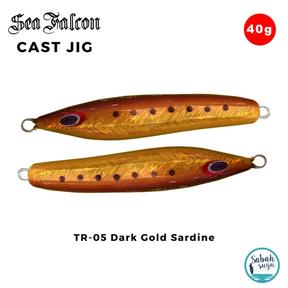 Sea Falcon Cast Jig 40gr TR-05 Dark Gold Sardine ürün görseli 1