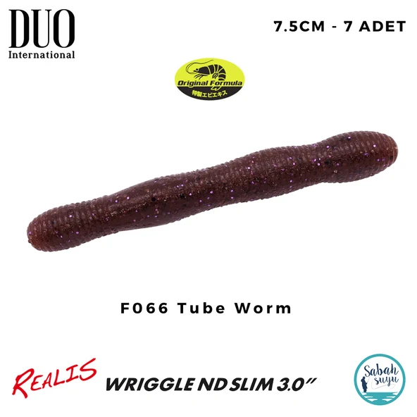 Duo Realis Wriggle ND Slim 3" 7.5cm (7 Adet) F066 Tube Worm ürün görseli 1