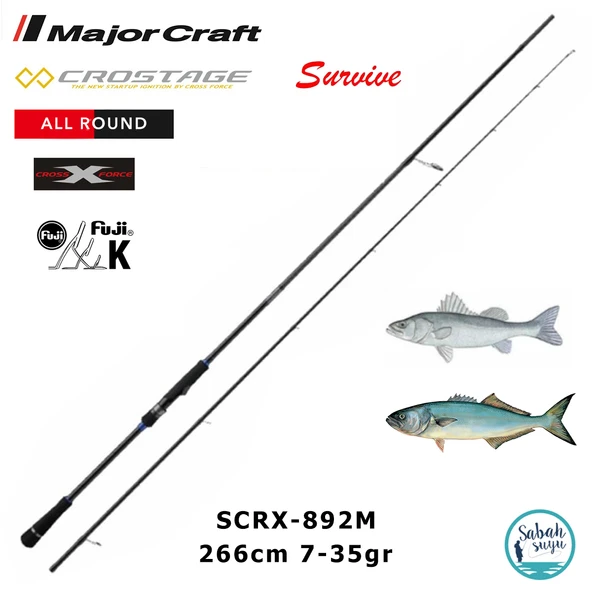 Major Craft Crostage Survive SCRX-892M Allround 2.66mt 7-35gr (2P) Spin Kamış ürün görseli 1