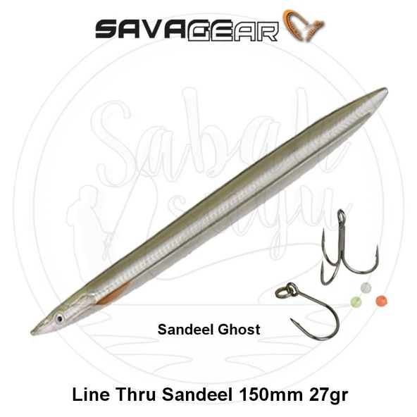 Savage Gear 3D Line Thru Sandeel 150mm 27g 02 Sandeel Ghost ürün görseli 1