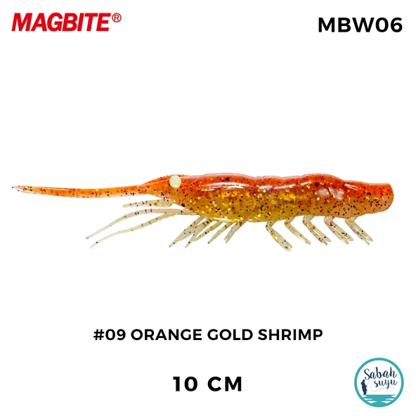 Magbite Snatch Bite Shrimp 10cm #09 Orange Gold Shrimp (4 Adet) ürün görseli 1