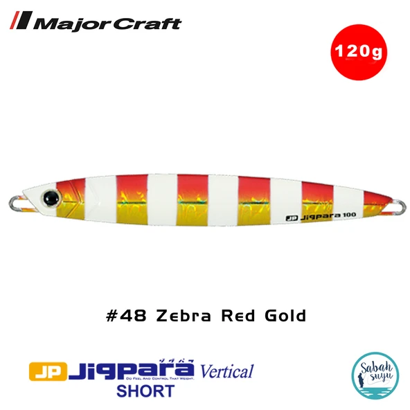 Major Craft Jigpara Vertical Short JPV-120gr 135mm #48 Zebra Red Gold ürün görseli 1