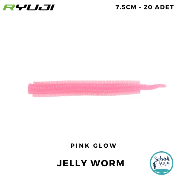 Ryuji Jelly Worm 7.5cm LRF Kokulu Silikon Kurt Pink Glow (20 Adet) ürün görseli 1