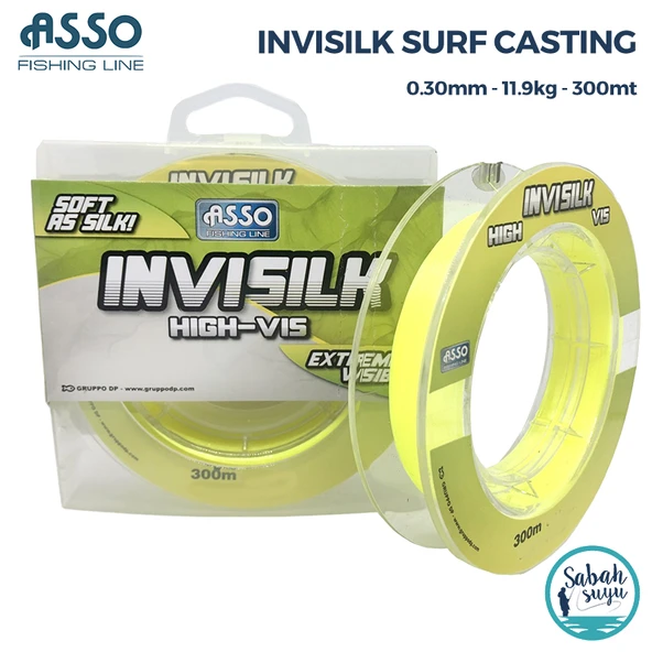 Asso Invisilk Surf Casting 0.30mm 11.9kg 300mt Mono Misina Sarı ürün görseli 1