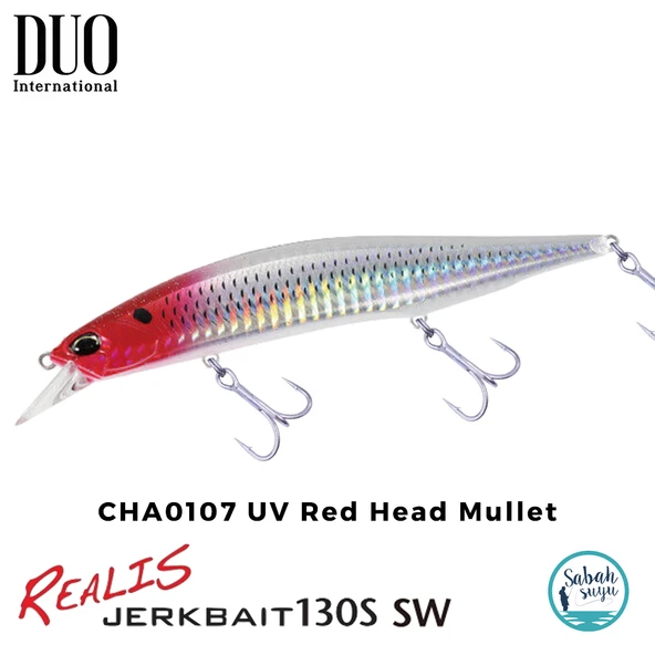 Duo Realis Jerkbait 130S SW CHA0107 UV Red Head Mullet ürün görseli 1