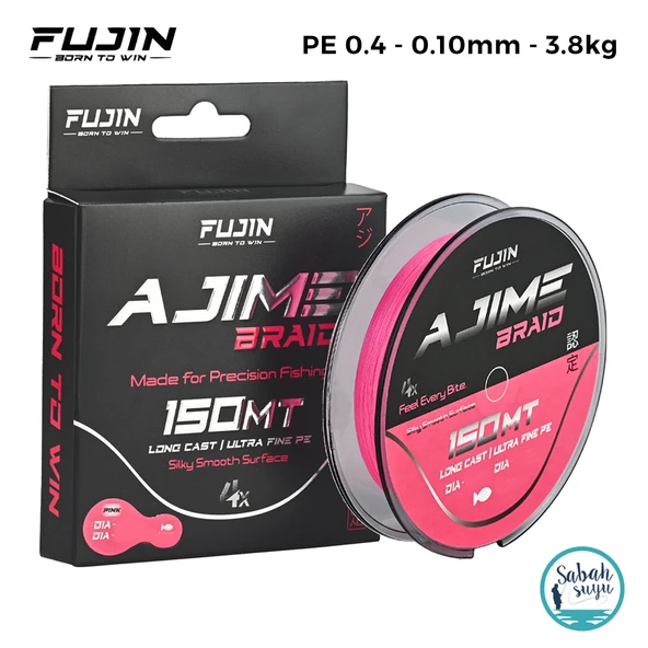 Fujin Ajime Braid 4X İp Misina PE 0.4 0.10mm 3.8kg 150mt Pink ürün görseli 1