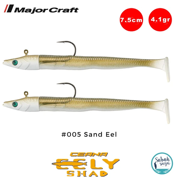 Major Craft Ceana Eely Shad CES-75 7.5cm 4.1gr Silikon Balık #005 Sand Eel ürün görseli 1