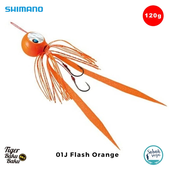 Shimano Engetsu Tiger Baku Baku Tai Rubber Jig 120gr 01J Flash Orange ürün görseli 1