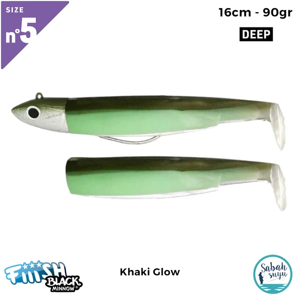 Fiiish Black Minnow BM160/5 BM894 Combo Deep 16cm 90gr Khaki Glow ürün görseli 1