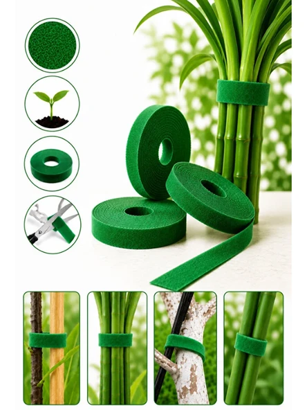 Mucit Home 5 Metre 1 Cm Bahçe Bitki Fide Bağlama Bandı Çırt Çırt Bant Kablo Düzenleyici Bant ürün görseli 1