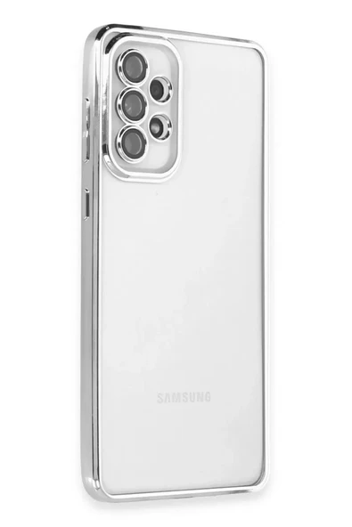Newface Samsung Galaxy A53 5G Kılıf Razer Lensli Silikon - Gümüş ürün görseli 1