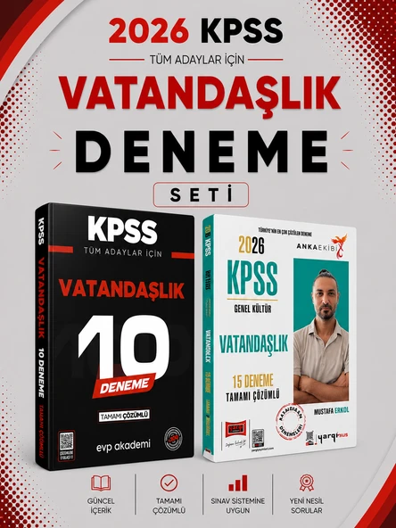 Yargı 2026 KPSS Vatandaşlık 15 Deneme & KPSS Vatandaşlık 10 Deneme EVP Akademi Seti ürün görseli 1