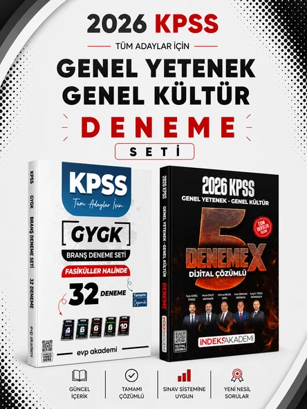 İndeks 2026 KPSS GKGY 5 DenemeX & EVP Akademi KPSS Tüm Dersler 32 Deneme Seti ürün görseli 1