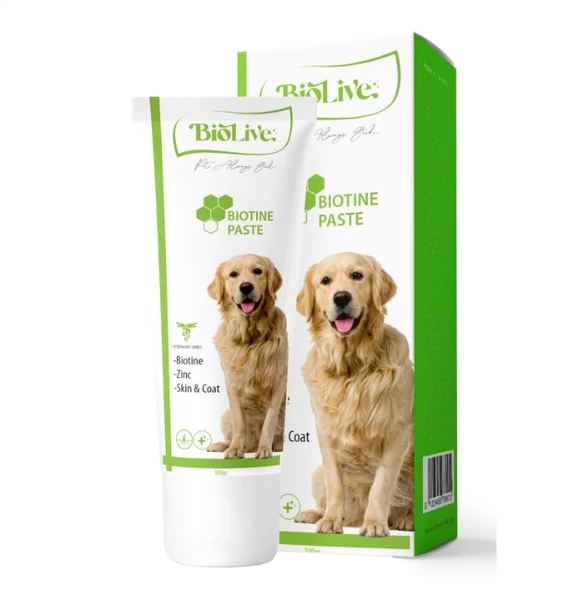 Biolive Biotine Köpekler İçin Tüy Döküm Önleyici Pasta 100 Gram ürün görseli 1