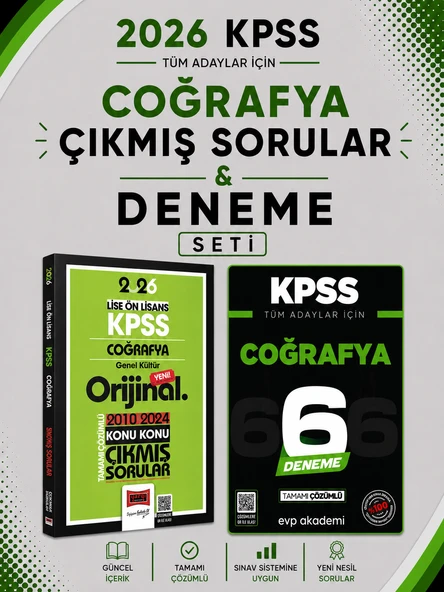 Yargı 2026 KPSS Coğrafya Çıkmış Sorular & KPSS Coğrafya 6 Deneme EVP Akademi Seti ürün görseli 1