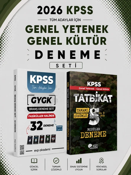 Eğit Akademi 2026 KPSS GKGY TATBİKAT 5 Deneme & EVP Akademi KPSS Tüm Dersler 32 Deneme Seti ürün görseli 1