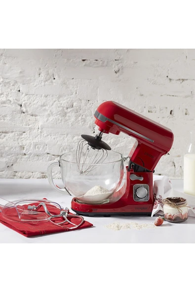 Cookplus Quick Chef 1001 Cam Hazneli Mutfak Robotu Redgold 1000W ürün görseli 1