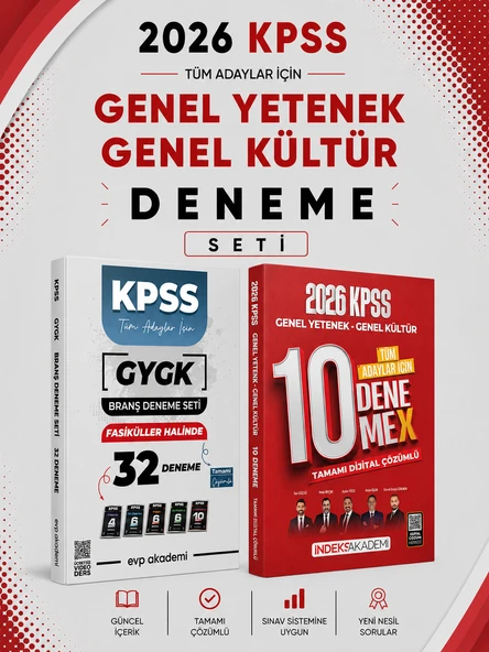 İndeks 2026 KPSS GKGY 10 DenemeX & EVP Akademi KPSS Tüm Dersler 32 Deneme Seti ürün görseli 1