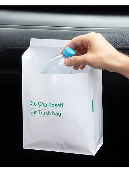 Mucit Home Su Geçirmez Yapışkanlı Tek Kullanımlık Araç İçi Oto Çöp Poşeti 20'li Pratik Torba Seti ürün görseli 1