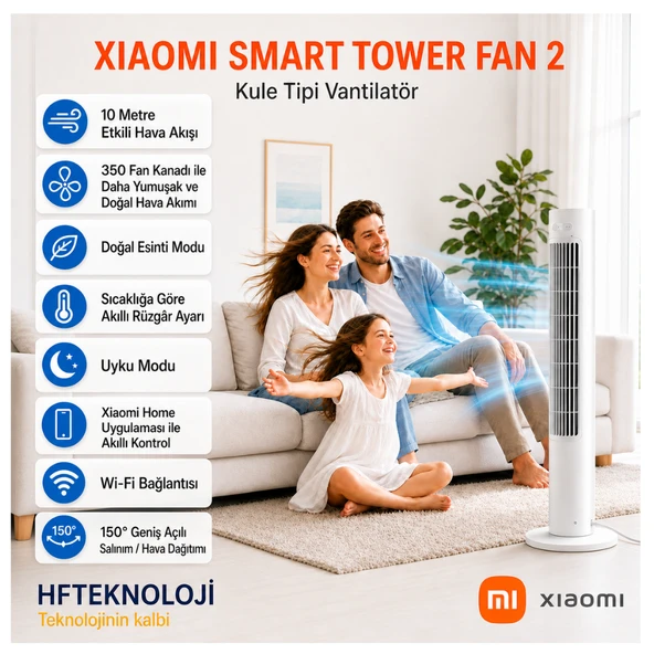 Xiaomi Smart Tower Fan 2 Kule Tipi Vantilatör ürün görseli 1