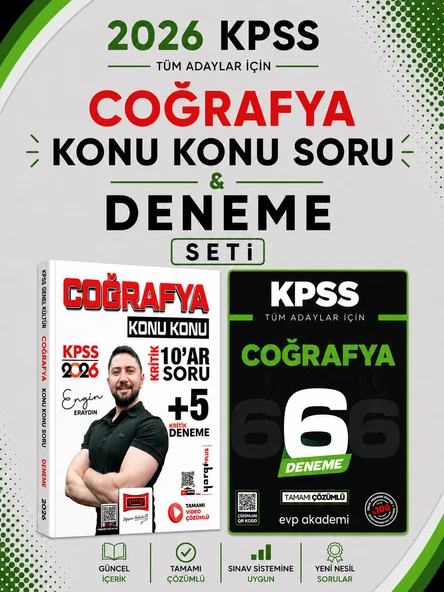 Yargı KPSS Coğrafya Konu Konu Kritik 10ar Soru + Deneme & KPSS Coğrafya EVP Akademi Seti ürün görseli 1