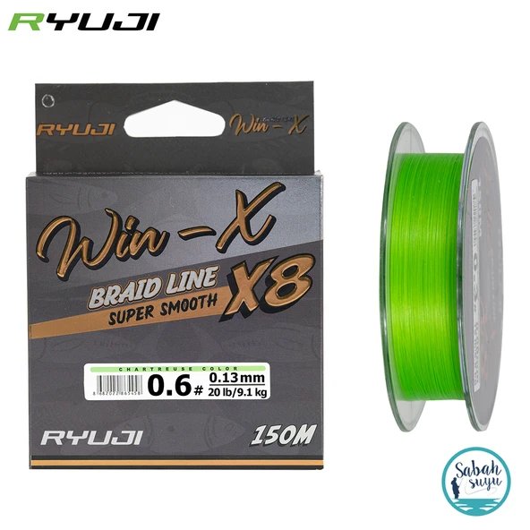 Ryuji Winx X8 İp Misina 150mt PE 0.6 0.13mm 9.1kg A.Yeşil ürün görseli 1