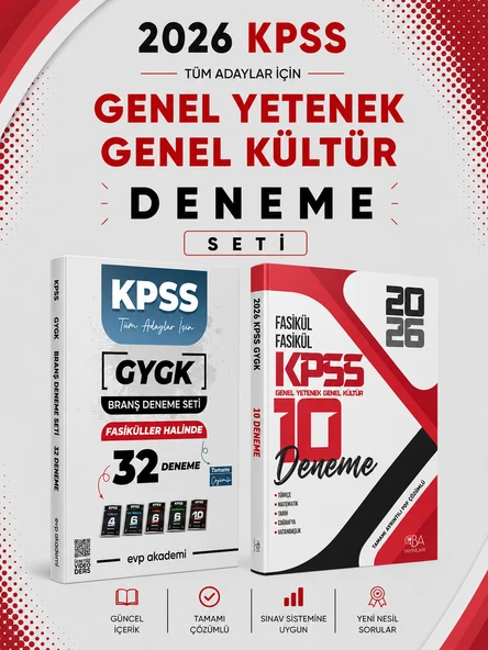 CBA Yayınları 2026 KPSS GKGY 10 Deneme & EVP Akademi KPSS Tüm Dersler 32 Deneme Seti ürün görseli 1