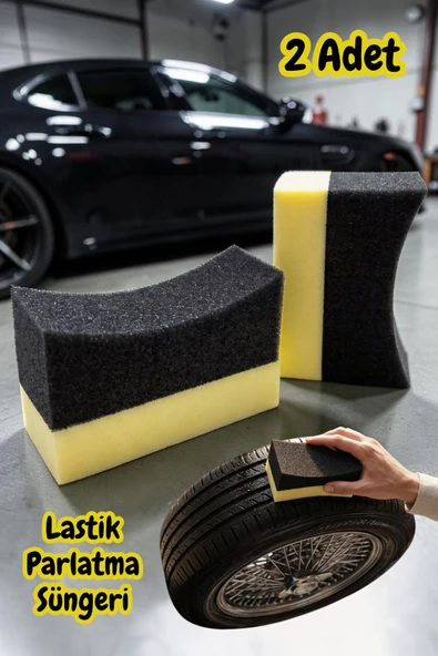 Technow Oto Lastik Parlatıcı Sünger 2'li Paket Eğimli Araç Lastik Parlatma Torpido Uygulama Süngeri ürün görseli 1